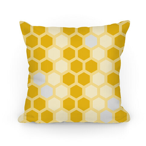 Large Yellow Geometric Honeycomb Pattern Pillow