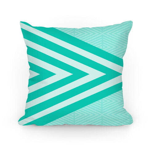 Large Teal Geometric Diamond Pattern Pillow