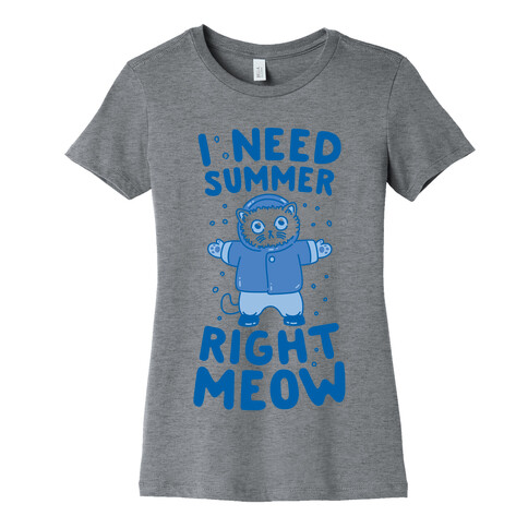 I Need Summer Right Meow Womens T-Shirt