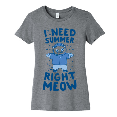 I Need Summer Right Meow Womens T-Shirt