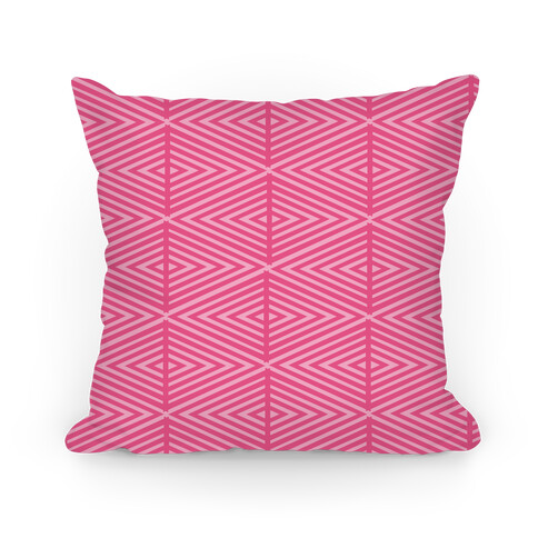 Pink Geometric Diamond Pattern Pillow