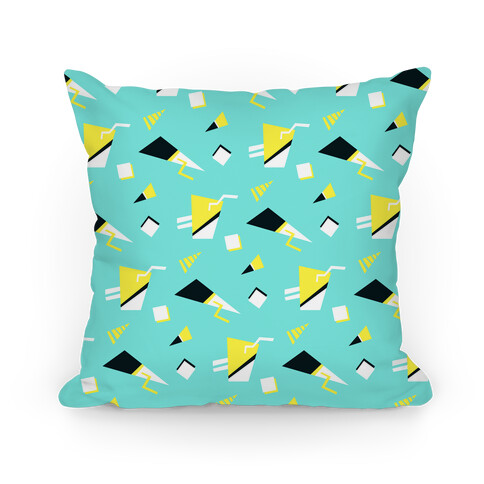Teal 80s/90s Pattern Pillow