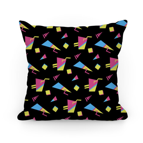 Black 80s/90s Pattern Pillow