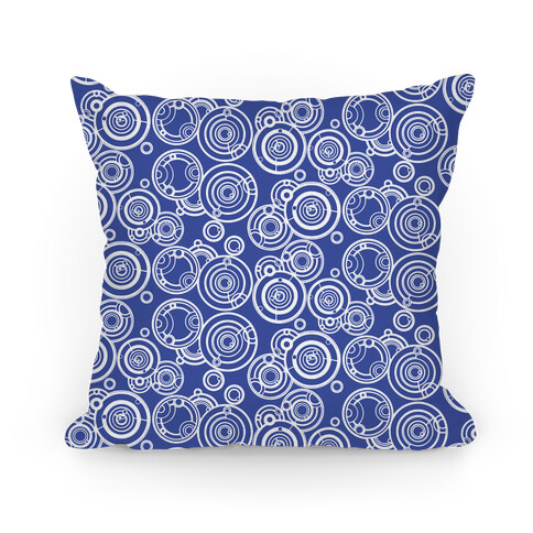 TARDIS Blue Gallifreyan Writing Pattern Pillow