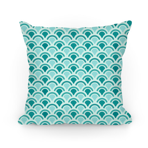 Blue Mermaid Scales Pattern Pillow