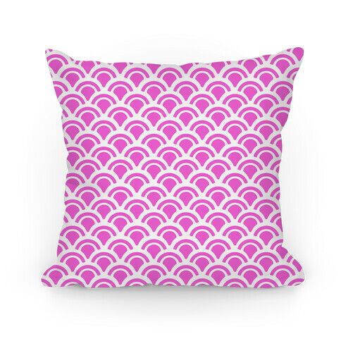 Pink Mermaid Scales Pattern Pillow