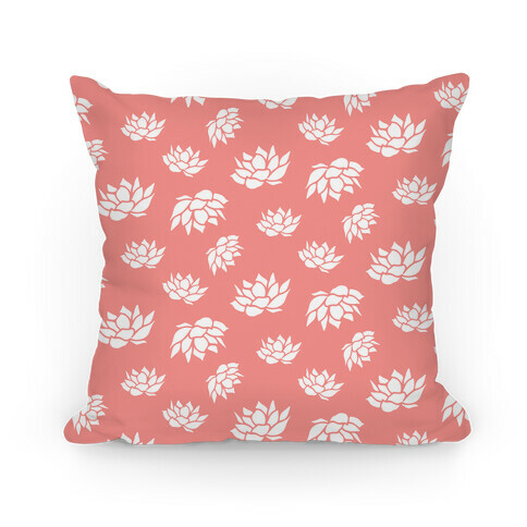 Pink Lotus Flower Pattern Pillow