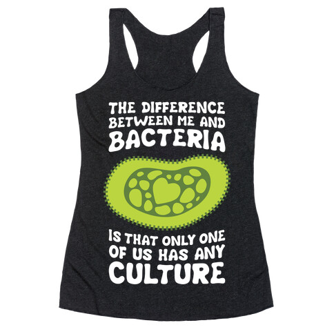 The Difference Between Me And Bacteria Racerback Tank Top