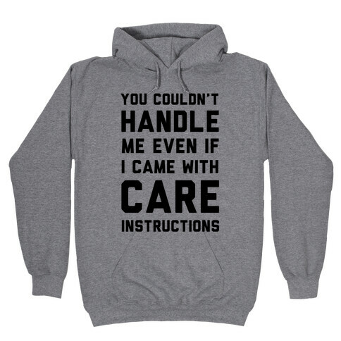 You Couldn't Handle Me Even if I Cam with Care Instructions Hooded Sweatshirt