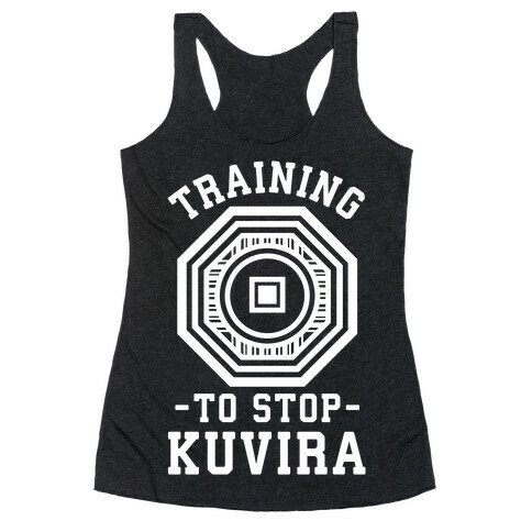 Training to Stop Kuvira Racerback Tank Top