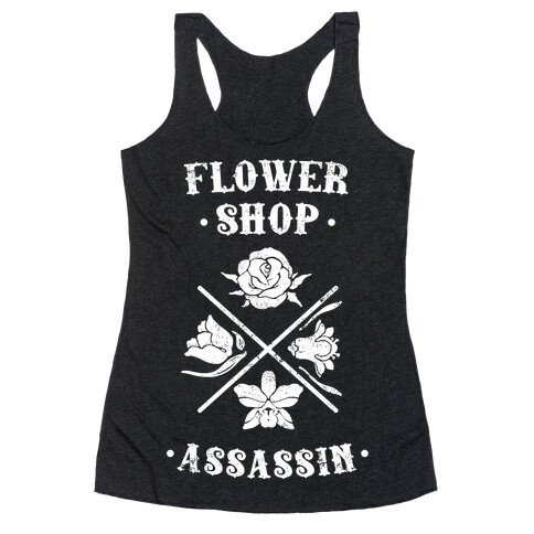 Flower Shop Assassin (Vintage) Racerback Tank Top