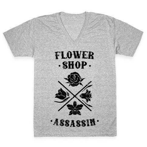Flower Shop Assassin (Vintage) V-Neck Tee Shirt