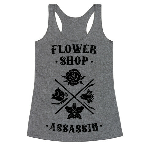 Flower Shop Assassin (Vintage) Racerback Tank Top