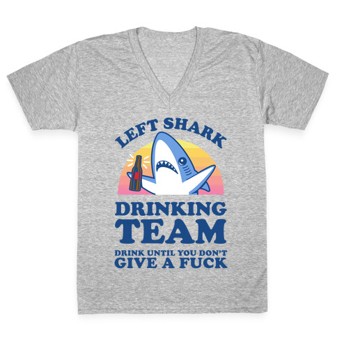 Left Shark Drinking Team V-Neck Tee Shirt