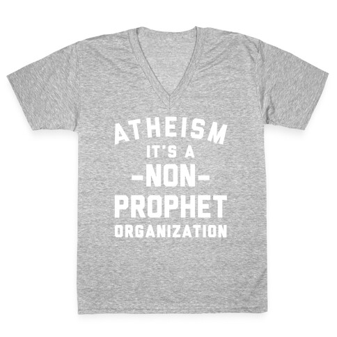 Atheism A Non-Prophet Organization V-Neck Tee Shirt