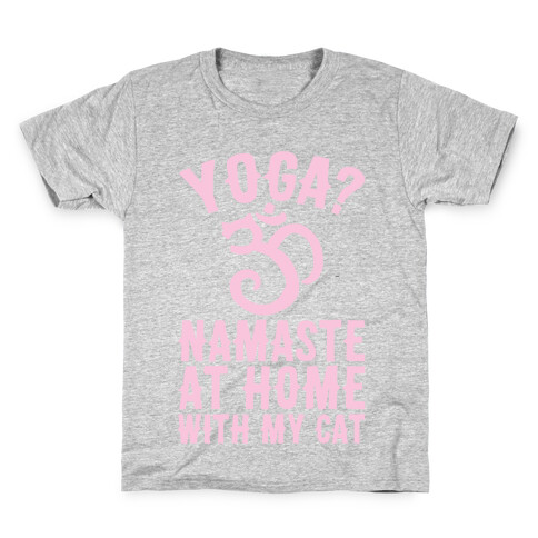 Namaste At Home With My Cat Kids T-Shirt