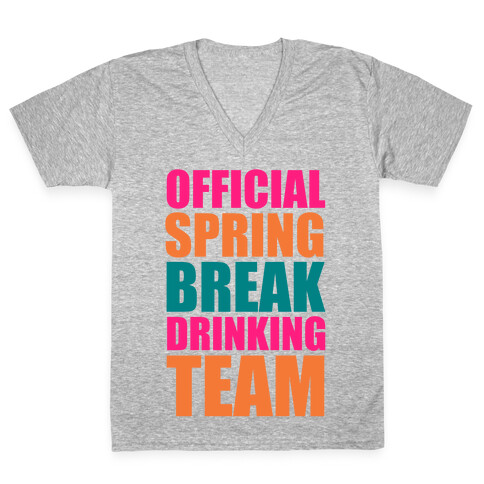 Official Spring Break Drinking Team V-Neck Tee Shirt