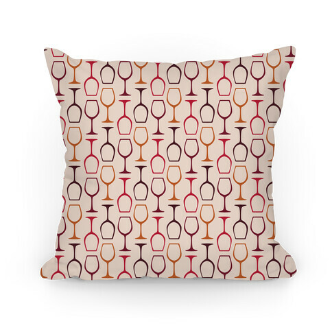 Wine Glasses Pattern Pillow