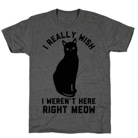 I Really Wish I Weren't Here Right Meow T-Shirt