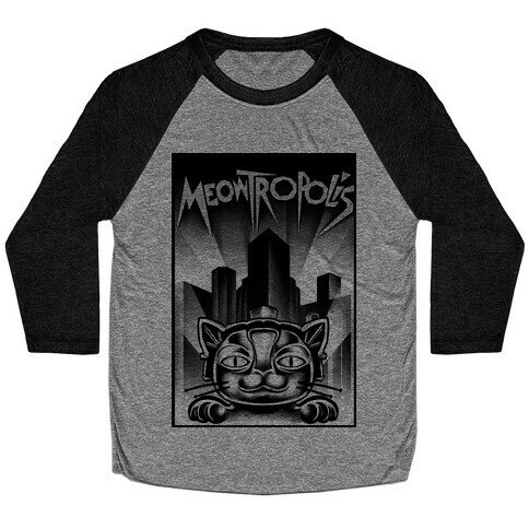 Meowtropolis (Metropolis Parody) Baseball Tee