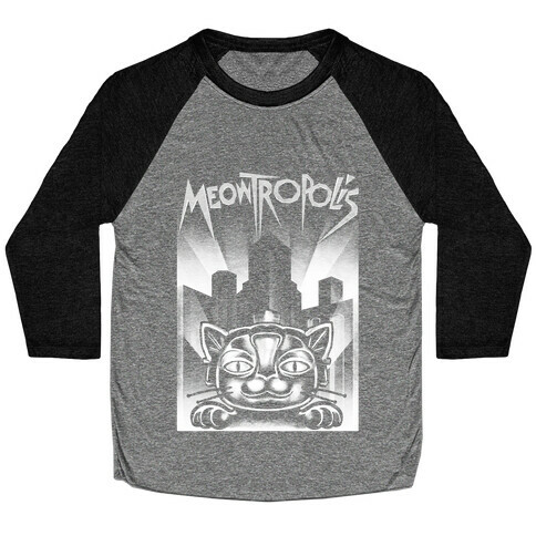 Meowtropolis (Metropolis Parody) Baseball Tee