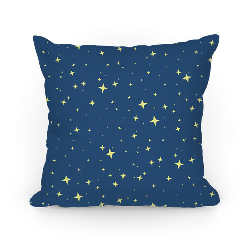 Blue Twinkling Star Sparkles Pattern Pillow