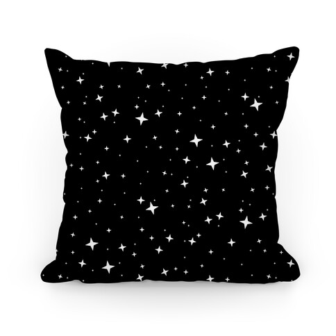 Black and White Twinkling Star Sparkles Pattern Pillow