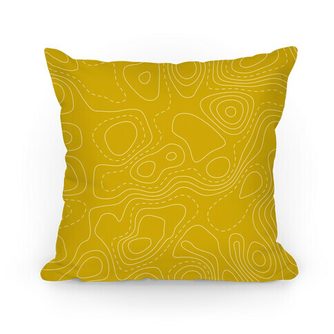 Topographic Map Pattern Pillow