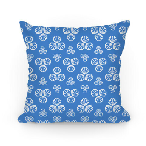 Blue Seashells Pattern Pillow