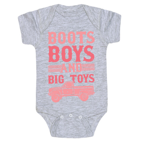 Boots, Boys And Big Toys Baby One-Piece