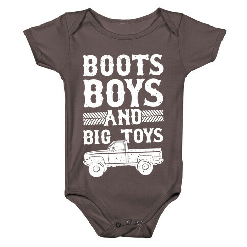 Boots, Boys And Big Toys Baby One-Piece