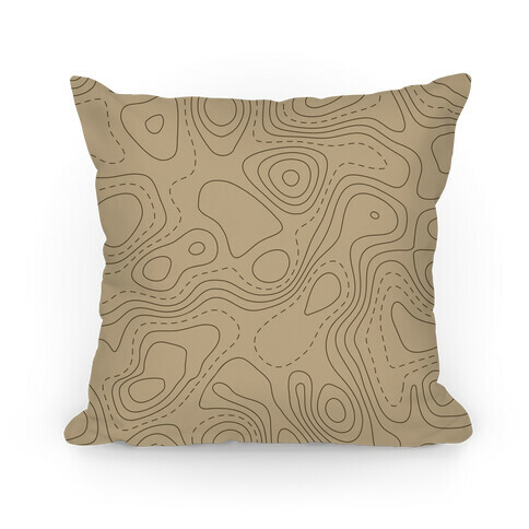 Topographic Map Pattern Pillow