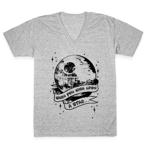 When You Wish Upon A Death Star V-Neck Tee Shirt