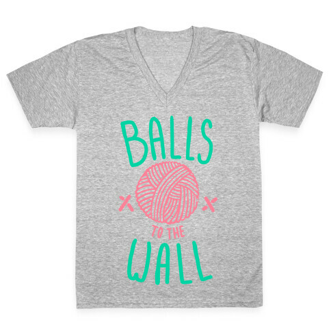 Balls to the Wall (Yarn) V-Neck Tee Shirt