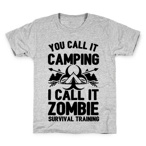 Camping is Zombie Survival Training Kids T-Shirt