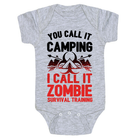 Camping is Zombie Survival Training Baby One-Piece