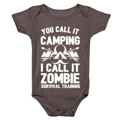 Camping is Zombie Survival Training Baby One-Piece