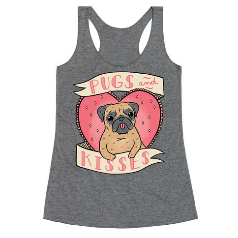 Pugs And Kisses Racerback Tank Top