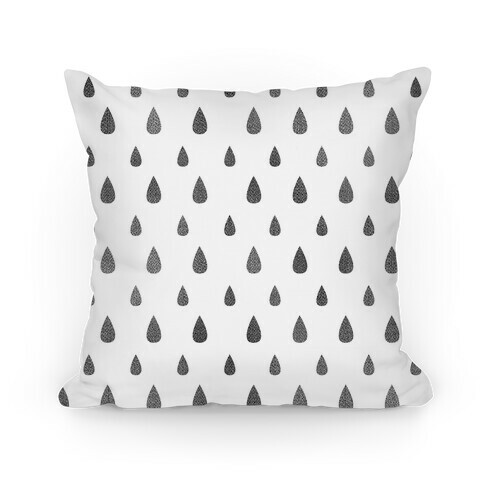 Black Tear Drop Pattern Pillow