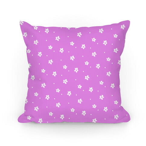 Purple Dainty Floral Pattern Pillow