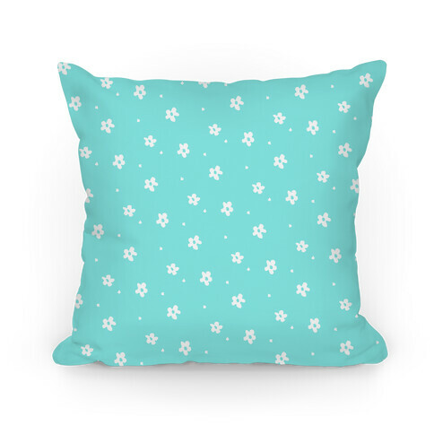 Blue Dainty Floral Pattern Pillow