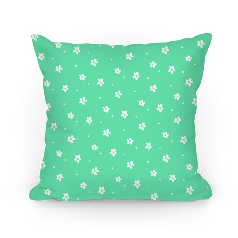 Mint Dainty Floral Pattern Pillow