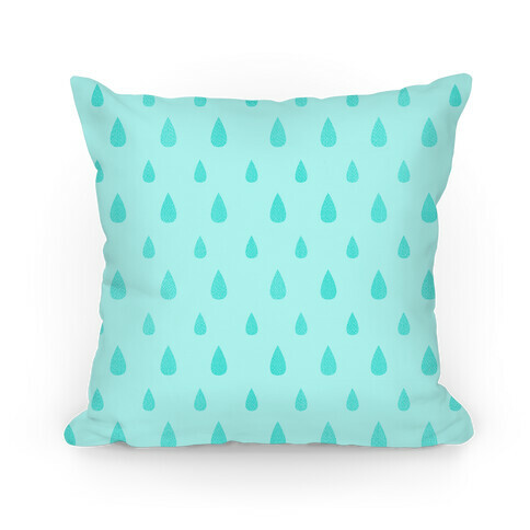 Teal Tear Drop Pattern Pillow