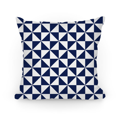 Navy Large Pinwheel Pattern Pillow