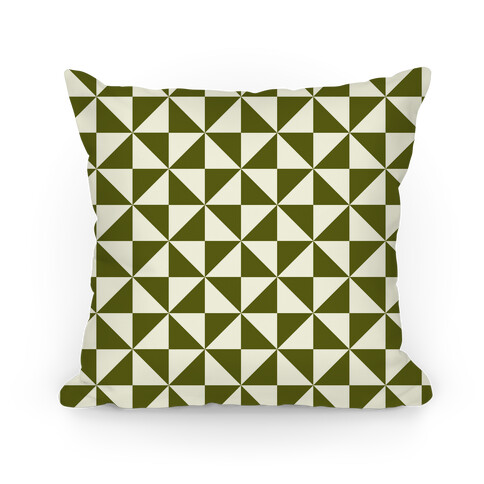 Green Large Pinwheel Pattern Pillow