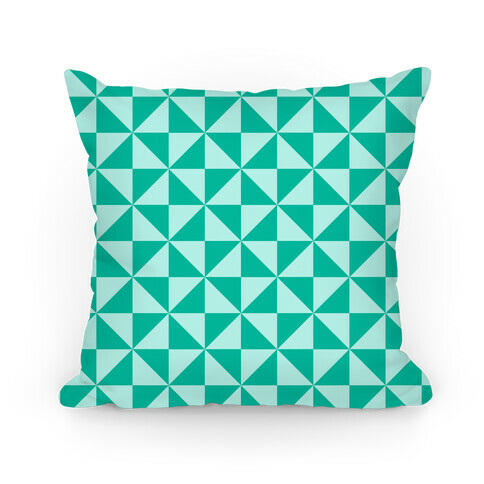 Teal Large Pinwheel Pattern Pillow