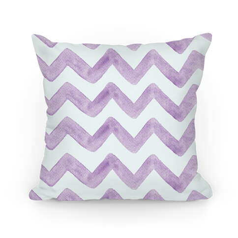 Purple Watercolor Chevron Pattern Pillow