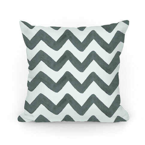 Black and White Watercolor Chevron Pattern Pillow