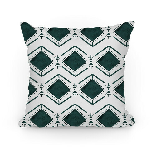 Black and White Watercolor Tribal Pattern Pillow