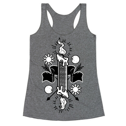 Burning the Candle at Both Ends Racerback Tank Top